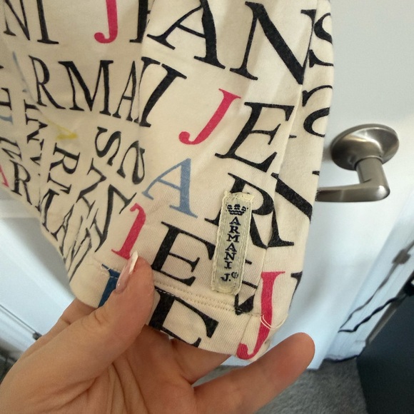 Armani Jeans Vintage Y2K Women's Multicolor Logo Graphic Top - Picture 4 of 6